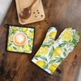 thumbnail image 5 of Lemon Kitchen Oven Mitt and Pot Holder Sets 2 Pcs for Baking, Cooking and Grilling, Heat Resistant Up To 392 °F, 5 of 7