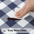 thumbnail image 4 of decorUhome Fitted Checkered Tablecloth, Vinyl Rectangular Table Cloth for 30"×72"in(90"×197"cm) Tables, Waterproof Buffalo Plaid Table Cover, Navy and White, 4 of 8