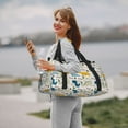 thumbnail image 6 of Honeii Childish Dinosaur Print Gym Bag,Carry on Weekender Overnight Bag, Travel Duffel Bags, Personal Item Travel Bag,Tote Bag,Workout Dance Bag, 6 of 7