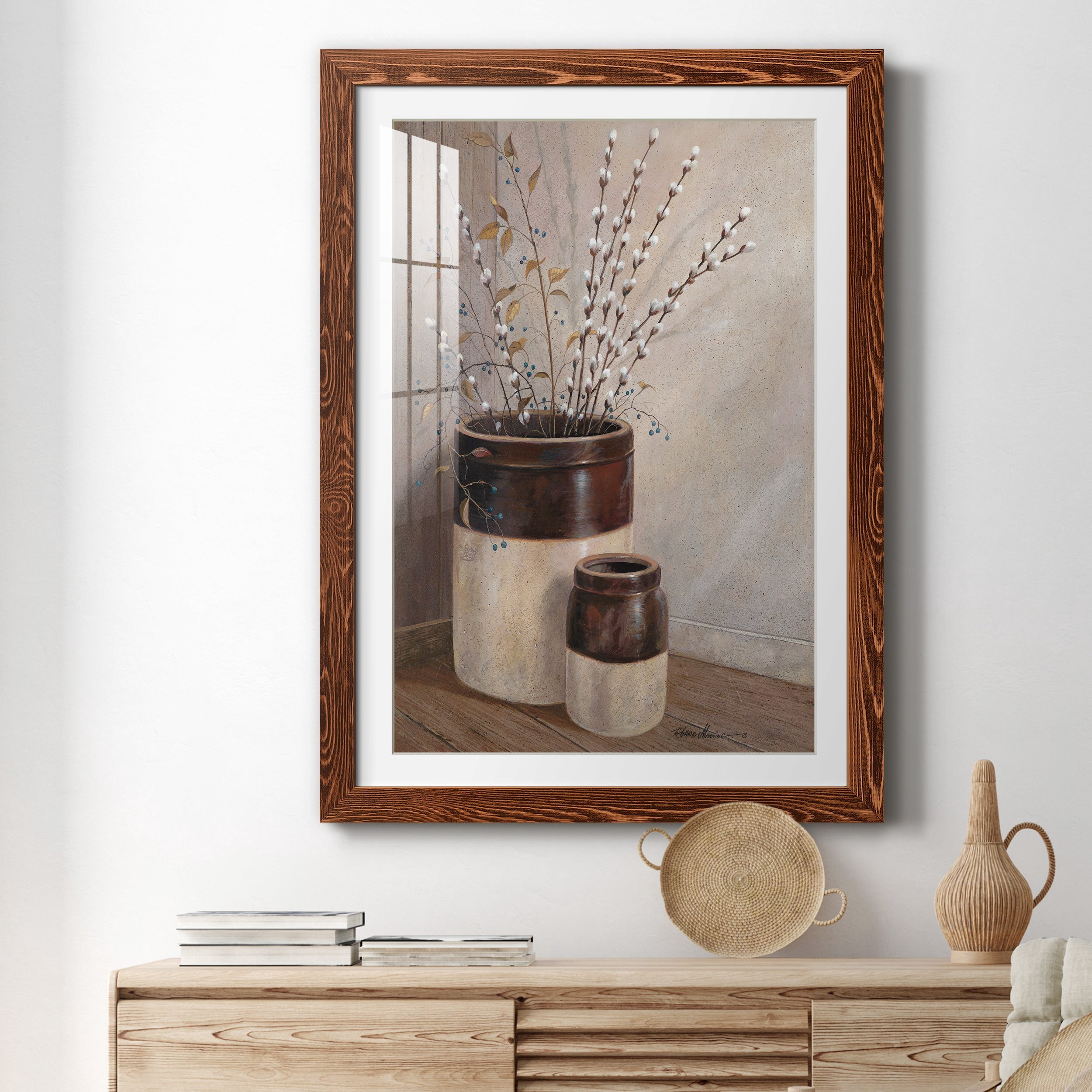 Pussywillows & Spring - Premium Framed Print - Distressed Barnwood Frame - Ready to Hang