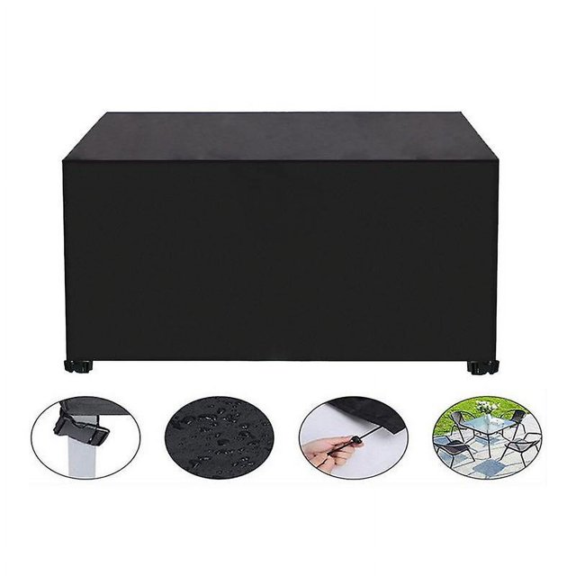 Funda impermeable para mesa de jardín (125 x 125 x 74 cm), funda protectora de tela Oxford, funda para muebles, funda para muebles de jardín, funda para mesa, lona