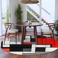 thumbnail image 5 of 6ft Washable Round Rug, Abstract Non-Slip Circle Area Rug for Living Room Bedroom, Medieval Red Black Geometrical Indoor Floor Mat for Home Decor, 5 of 9