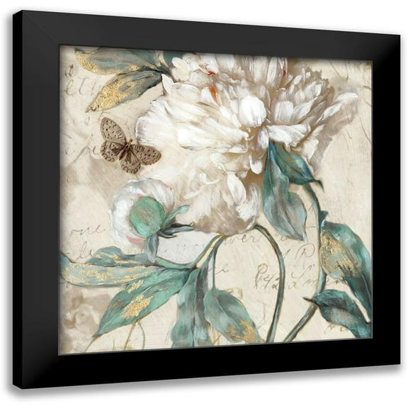 Theodosiou, Matina 12x12 Black Modern Framed Museum Art Print Titled - Morning Peony II