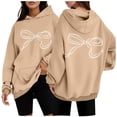 thumbnail image 2 of Chandail à Capuche pour Femmes, Manches Longues, Motif Sportswear, Mode 2025, Décontracté, 2 of 6