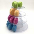 thumbnail image 1 of Soporte de exhibición de macarrones redondo transparente de 4 niveles Soporte para pasteles de postre de macarrones para bodas y cumpleaños UNOIU, 1 of 5
