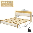 King Size Bed Frame with Storage & Upholstery, Velvet Tufted Headboard