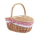 thumbnail image 2 of Country Style Wicker Picnic Basket Hamper with Lid and Handle & Liners for Picnics, Parties and BBQs, 2 of 9