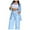 Blue, variant on vigerkar Women's 2 Piece Solid Ruched Sleeve Blazer and Pants Business Office Suit Set RD1, XXL