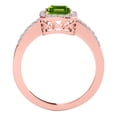thumbnail image 3 of Mauli Jewels Rings for Women 3.20 Carat Diamond and Emerald Shaped Peridot Ring Prong 10K Rose Gold, 3 of 5