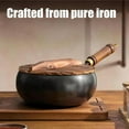 thumbnail image 4 of Jinswhdre Cast Iron Skillet, 9.5/11in Uncoated Pure Iron Skillet With Lid, Traditional Hand-Forged Japanese Large Belly Pot, for Culinary Styles For Kitchen, 4 of 6