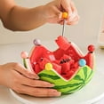 thumbnail image 1 of Ceramic Watermelon Serving Bowl Set With Six Stainless Steel Forks For Fruit Dining Bar Events Celebrations And Restaurant, 1 of 5