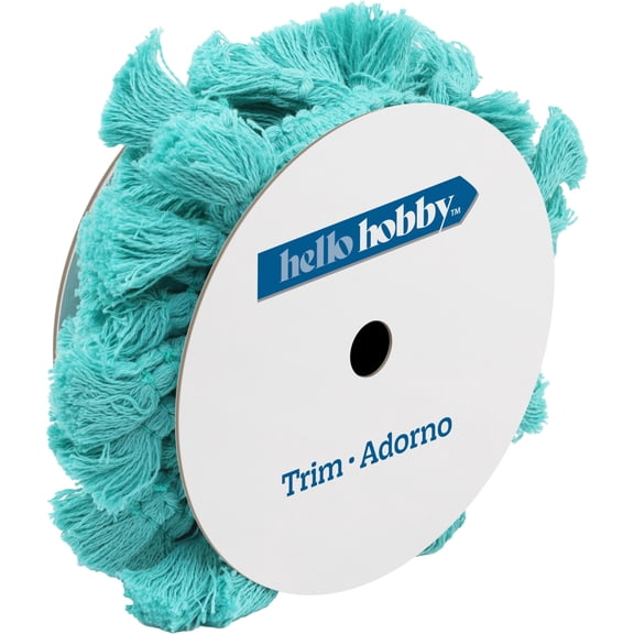Hello Hobby Teal Tassel Sewing Trim, 1-1/4 in x 2 yd