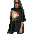 thumbnail image 3 of Plus Size Shirt for Women Black Tops for Women Short Sleeves Shirt for Women Mountainous (25) T Shirt Crewneck Shirt for Women 2XL, 3 of 5