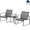 Gray, variant on 3 Piece Patio Furniture Set, Jolifa Outdoor Modern Conversation Set with 1 Glass Table and 2 Textile Fabric Chairs for Balcony|Porch,Black