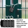 thumbnail image 4 of Jinsinto 4 Digit Combination Locks Waterproof Locker Padlock Resettable Outdoor Padlock (4, Black), 4 of 5