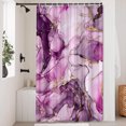 thumbnail image 3 of Pink Marble Bathroom Shower Curtain Set with Hooks 69X75in, 3 of 6