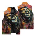 thumbnail image 3 of Chaqueta sin mangas con estampado 3D de Bob Marley Singer para hombre, para deportes al aire libre, estilo hip hop callejero, clásica, con cuello alto y cremallera, 3 of 5