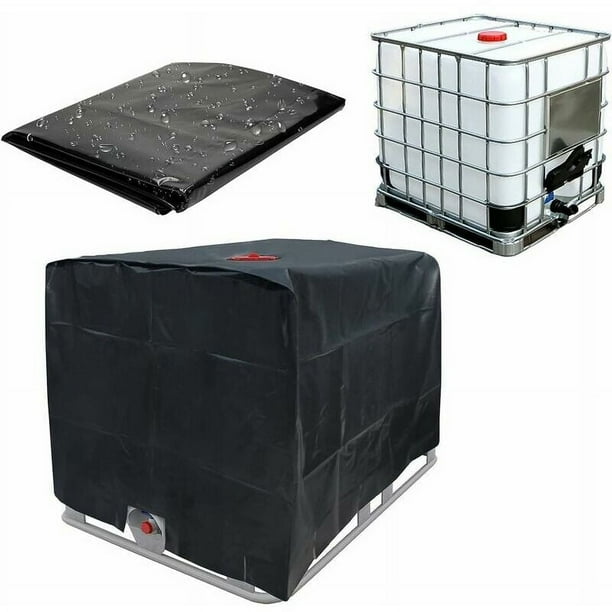 Cubierta para tanque de agua, cubierta para tanque IBC de 1000 l, cubierta protectora para contenedor de tanque de agua, antipolvo, anti-UV, anti-lluvia, 120x100x116cm (negro), Starlight