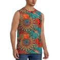 thumbnail image 2 of Bixox Men's Mandala Colorful 1 Printed Shirt Sleeveless Fitness Tank Top-X-Large, 2 of 7