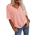 thumbnail image 2 of Sherrylily Women V-Neck Half Sleeves Oversized T Shirt Casual Loose Basic Tops, 2 of 5