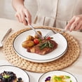 thumbnail image 4 of MALACASA Ceramic Dinnerware Set 12-Piece, Service for 4, Plates Bowls Set with Black Rim Microwave Dishwasher Safe, White, Series MINA, 4 of 9