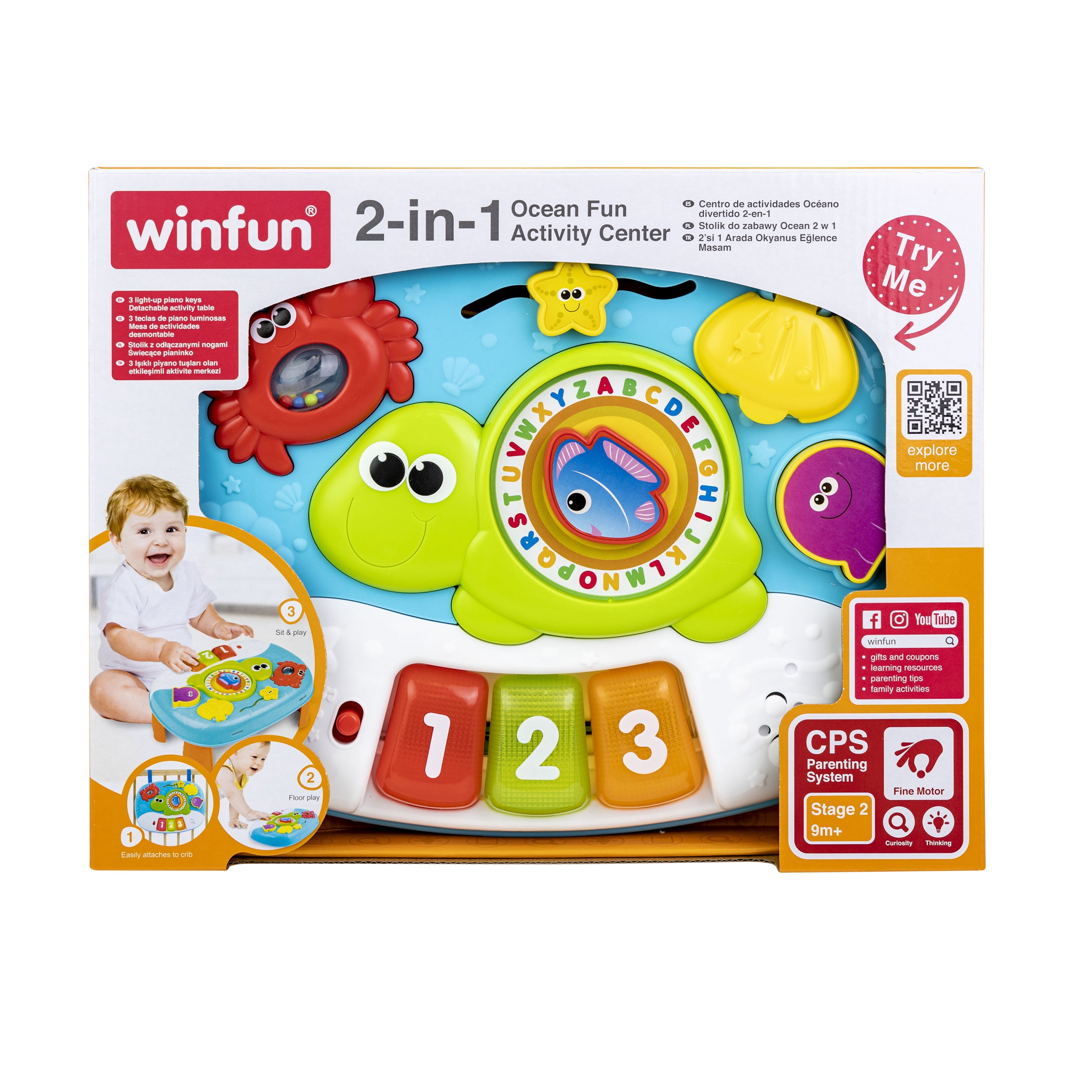 Winfun 2-in-1 Ocean Fun Activity Center for Ages 9 Months and up