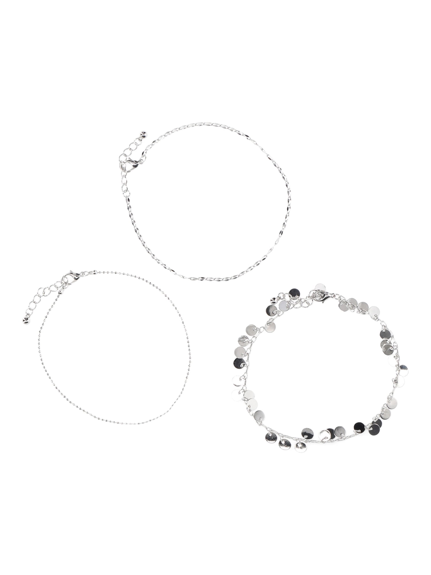 No Boundaries Anklet Set, Silver Tone, 3-Piece, Female, Adult & Teen
