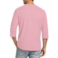 thumbnail image 5 of Men's Big and Tall Shirts 3/4 Sleeve Cotton Tee Crew Neck Oversize Tops Casual Loose Fit Pullover T Shirts, 5 of 5