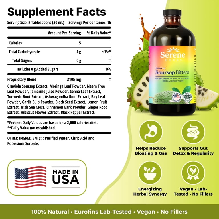 serene herbs glp-1 reviews Serene Herbs, Soursop Bitters, 16 fl oz, Traditional Herbal Supplement