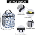 thumbnail image 6 of Classic Blue Floral Blossom Lunch Box for Women Men, Insulated Lunch Box, Reusable Lunch Bag for Office, Work, Picnic, Travel, 6 of 10