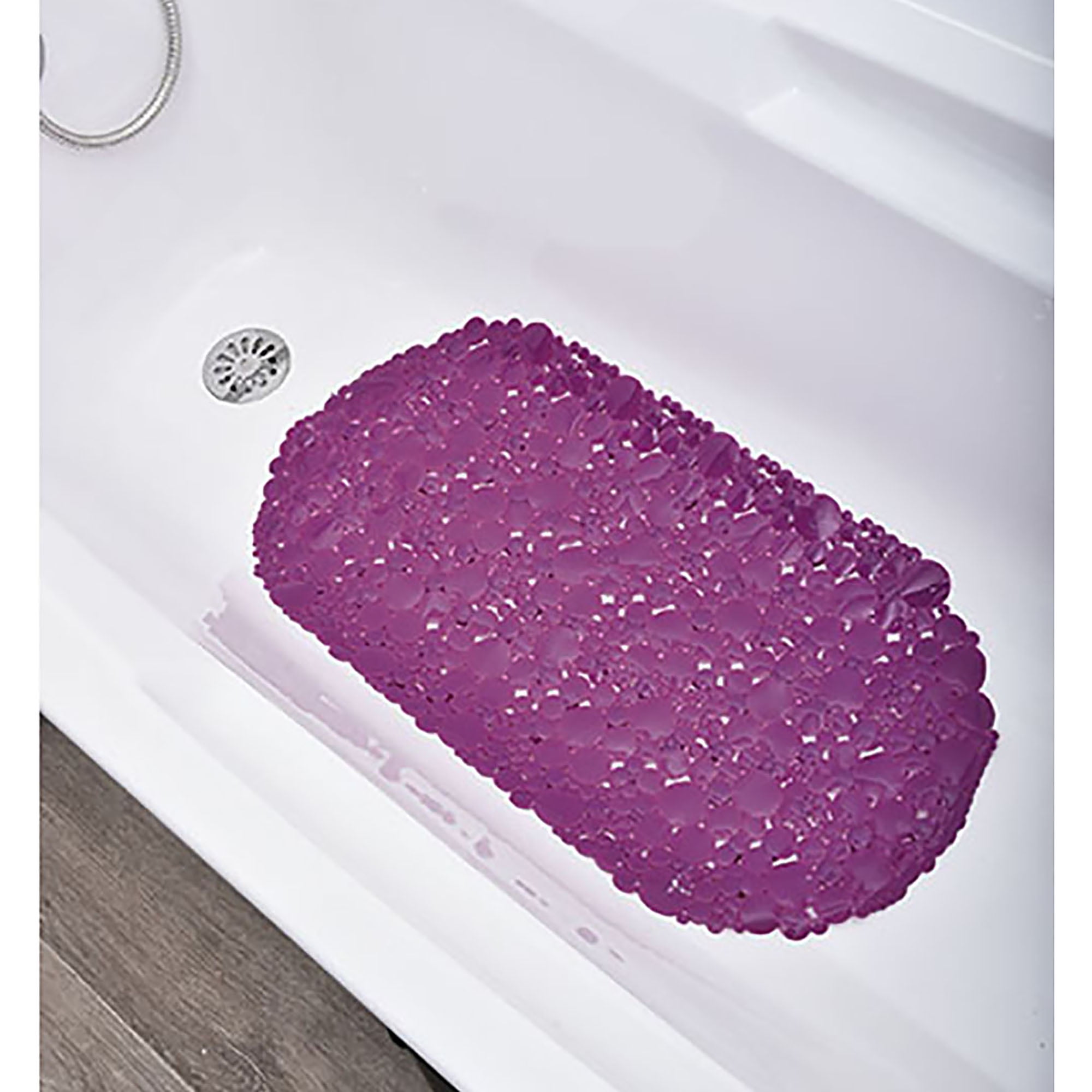 Evideco Non-Skid Bathroom Oval Bubbles Shower Mat, Blue