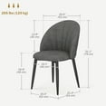 thumbnail image 3 of HOMCOM Dining Chairs Set of 4 Kitchen Chairs with Metal Legs Charcoal Grey, 3 of 10