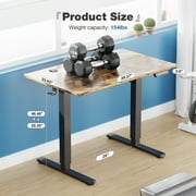 edx Electric Standing Desk, Height Adjustable Desk, 40 x 24 Inches Ergonomic Stand up Desk with Memory Preset and T-Shaped Metal Bracket for Home Office