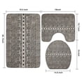 thumbnail image 3 of Geometric Diamond Striped Pattern Bathroom Rugs Sets 3 Piece,Toilet Cover Set,Absorbent Non Slip Bathroom Mats Sets with U-Shaped Contour Rug Toilet Rug Set, 3 of 5