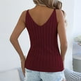 thumbnail image 2 of Felirenzacia Women's V Neck Crocheted Knitted Tank Top， Casual Boho Summer Sleeveless Top,Wine,S, 2 of 8