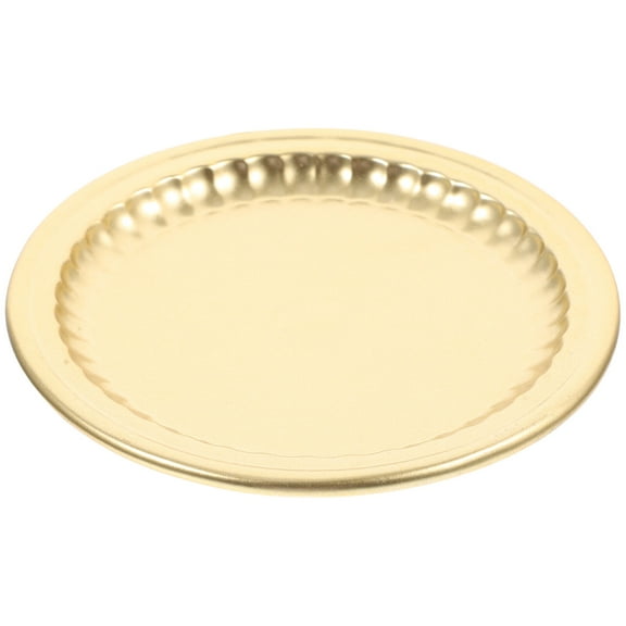 Hytrove Food Plate Golden Centerpiece Tray for Restaurants 1Pack 3.9X3.9X0.6In
