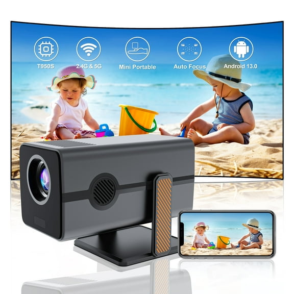 [Netflix Licensed & Dolby Audio]Projector with WiFi and Bluetooth 4K Support, Native 1080P Portable Outdoor Projector, Built-in Netflix/YouTube/Prime Video (Black)