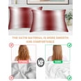 thumbnail image 3 of Red White Ombre Pillow Cases Queen Size Set of 2, Smooth Satin Pillowcase for Hair and Skin, Farmhouse Chic Minimalist Gradient Art Decorative Cooling Bed Pillow Covers with Zipper, 20x30 Inches, 3 of 5