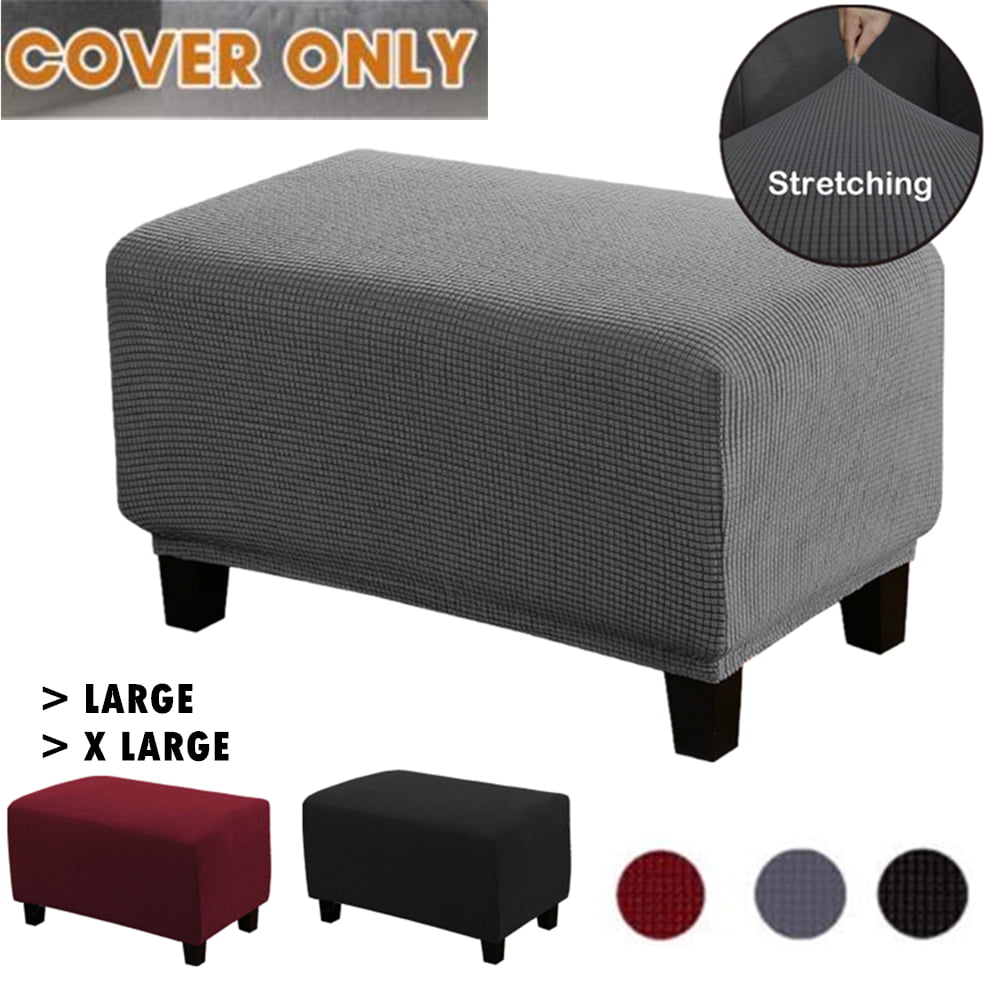 Stretch Ottoman Cover Spandex Soft Rectangle Footrest Stool Sofa Slipcover 