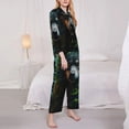 thumbnail image 3 of Fuzoiu Realistic Style Colorful Wolf A Print Women's Long-Sleeved Pajama,Lounge Button Down Nightwear,Womens Notch Collar Pajama Set-XX-Large, 3 of 7