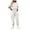 White, variant on ibuvkizy Two Piece Sets for Women Fall,Women's Solid Color Round Neck Long Sleeved Set with Pockets and Wide Leg Pants White,S