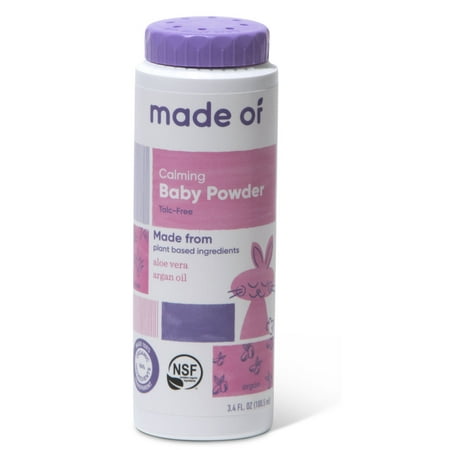 (2-Pack) MADE OF Organic Baby Powder- Organic Corn Starch Baby Powder for Sensitive Skin and Eczema - NSF Organic Certified - 3.4oz (Fragrance
