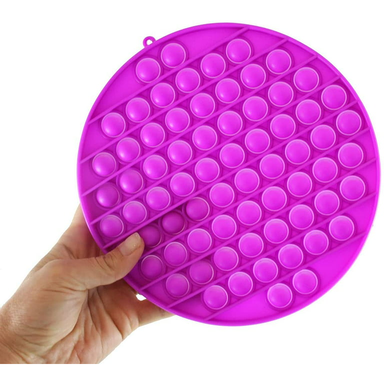 Large 8 Bubble Pop Game - Silicone Push Poke Bubble Wrap Fidget Toy - Bubble Popper Sensory Stress Toy 1 Random Color Circle