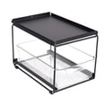 thumbnail image 4 of yuksok Kitchen Organizer Basket with Clear Drawer, Heavy Duty Metal Frame, Multipurpose Single Layer Black, 4 of 9