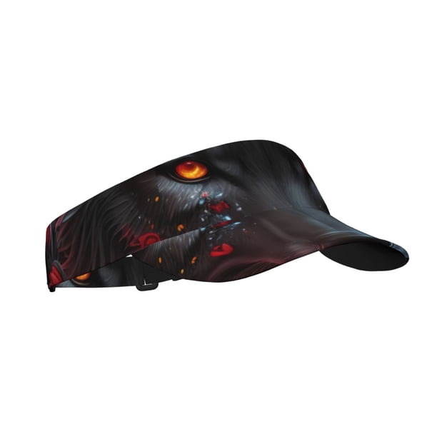 Fotbe Rose Full Moon Black Wolf Visera Deportiva con Diseño, Gorra Abierta Ajustable de Algodón para Mujer y Hombre