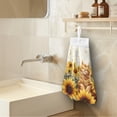 thumbnail image 3 of ZIATUBLE Sunflower Hanging Hand Towels Cute Cat Towels for Kitchen Cleaning Set 2 Piece Hanging Dual-Purpose Hand Towel Machine Washable Hand Towels for Bathroom with Loop Home Decor, 3 of 7