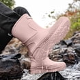 thumbnail image 6 of Xfvqtps Womens Mid-Calf Rain Boots Pull on Round Toe Waterproof Shoes for Gardening Camping Kitchen Daily Errands, 6 of 8