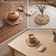 thumbnail image 4 of SLYNSHome Round Insulation Mat, Woven Braided Heat Pad for Kitchen Countertop and Dining Table, 12cm Cotton Linen Decorative Non-Slip Coaster for Hot Cups Pots and Cookware, 4 of 5