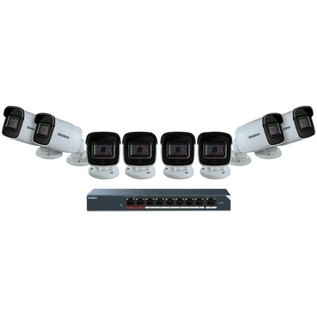Uniden UC8800 8-Camera 1080P Outdoor Security Cloud System With 9-Port Poe