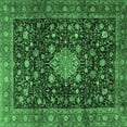 thumbnail image 1 of Ahgly Company Indoor Square Medallion Emerald Green Traditional Area Rugs, 3' Square, 1 of 4